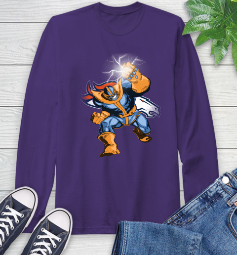 Denver Broncos NFL Football Thanos Avengers Infinity War Marvel Long Sleeve T-Shirt 5