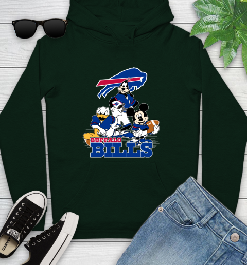 NFL Buffalo Bills Mickey Mouse Donald Duck Goofy Football Shirt Youth Hoodie 14