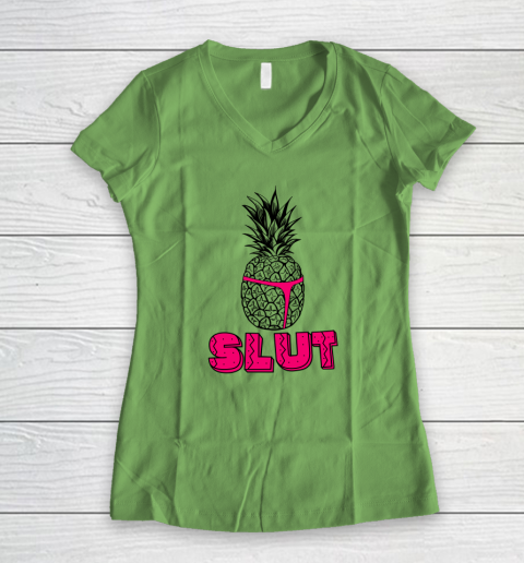 Pineapple Slut Women's V-Neck T-Shirt 4