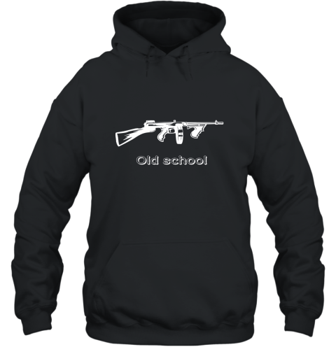 Old School Thompson Machine Gun logo Mafia Shirt Hooded