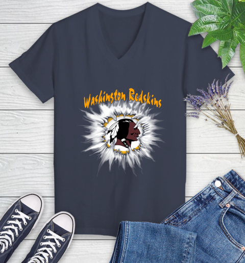 Washington Redskins NFL Football Adoring Fan Rip Sports Women's V-Neck T-Shirt 12