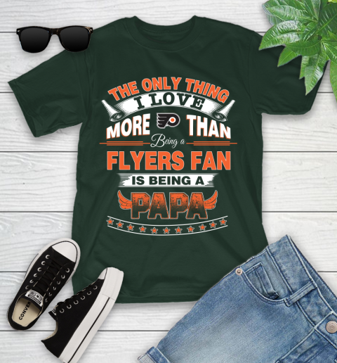 NHL The Only Thing I Love More Than Being A Philadelphia Flyers Fan Is Being A Papa Hockey Youth T-Shirt 5