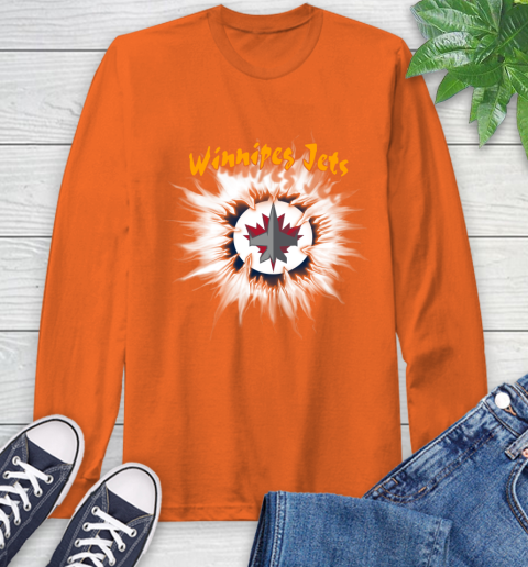 Winnipeg Jets NHL Hockey Adoring Fan Rip Sports Long Sleeve T-Shirt 4