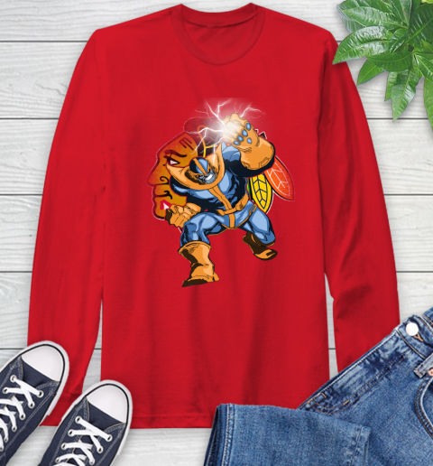 Chicago Blackhawks NHL Hockey Thanos Avengers Infinity War Marvel Long Sleeve T-Shirt 11