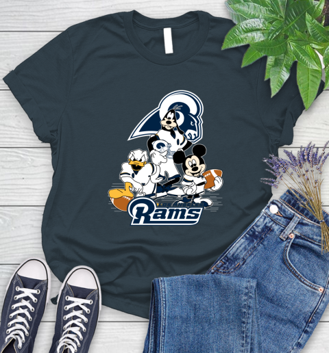 NFL Los Angeles Rams Mickey Mouse Donald Duck Goofy Football Shirt Women's T-Shirt 11