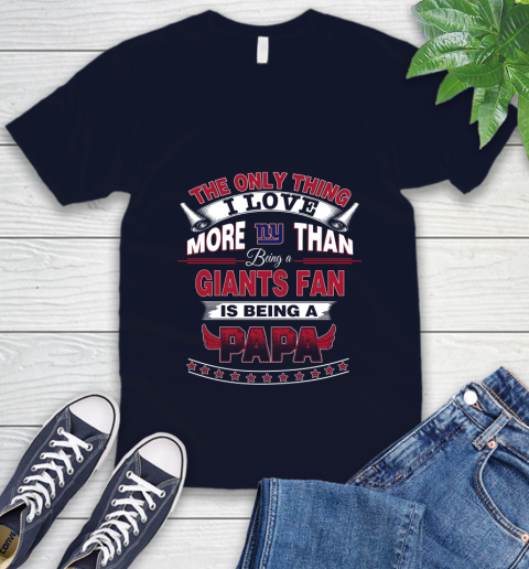 NFL The Only Thing I Love More Than Being A New York Giants Fan Is Being A Papa Football V-Neck T-Shirt 2