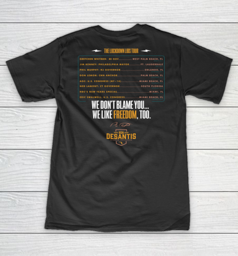 Escape To Florida Shirt Ron DeSantis (Print on front and back) V-Neck T-Shirt 19