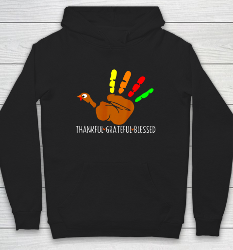 Thanksgiving Shirt Turkey Hand Print Funny Thanksgiving Day Hoodie