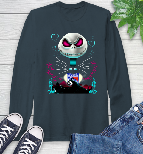 NHL New York Rangers Jack Skellington Sally The Nightmare Before Christmas Hockey Long Sleeve T-Shirt 9