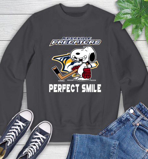 NHL Nashville Predators Snoopy Perfect Smile The Peanuts Movie Hockey T Shirt Sweatshirt 6
