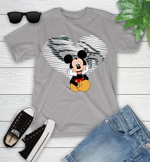NFL Philadelphia Eagles The Heart Mickey Mouse Disney Football T Shirt_000 Youth T-Shirt 4