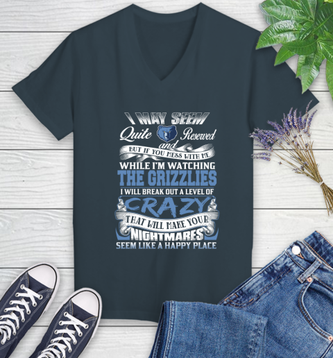 Memphis Grizzlies NBA Basketball Don't Mess With Me While I'm Watching My Team Women's V-Neck T-Shirt 8
