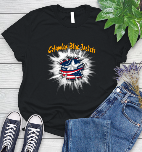 Columbus Blue Jackets NHL Hockey Adoring Fan Rip Sports Women's T-Shirt