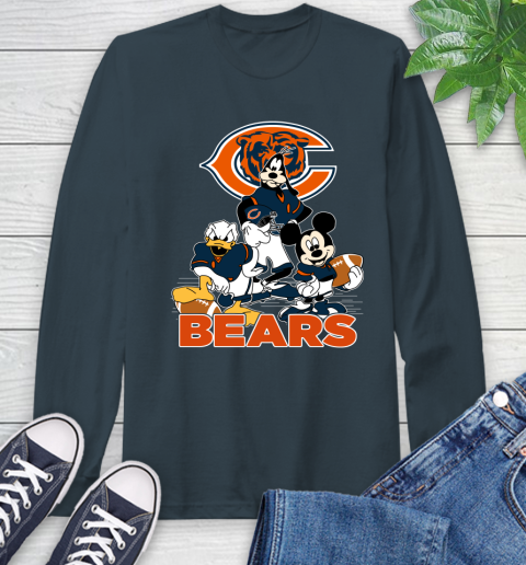 NFL Chicago Bears Mickey Mouse Donald Duck Goofy Football Shirt Long Sleeve T-Shirt 9