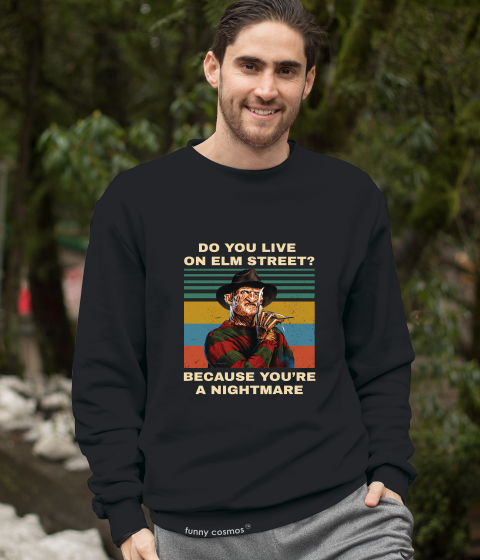 Nightmare On Elm Street Vintage T Shirt, Freddy Krueger T Shirt, Do You Live On Elm Street Tshirt, Halloween Gifts