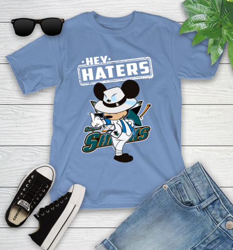 NHL Hey Haters Mickey Hockey Sports San Jose Sharks Youth T-Shirt 15