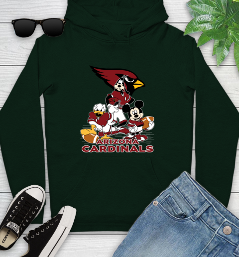 NFL Arizona Cardinals Mickey Mouse Donald Duck Goofy Football Shirt Youth Hoodie 14