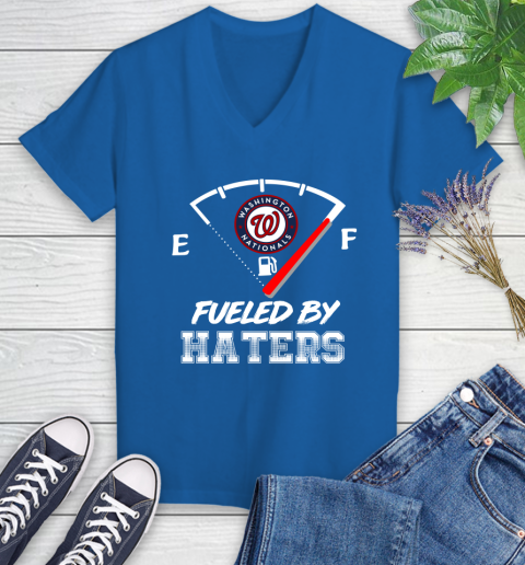 Washington Nationals MLB Baseball Fueled By Haters Sports Women's V-Neck T-Shirt 10