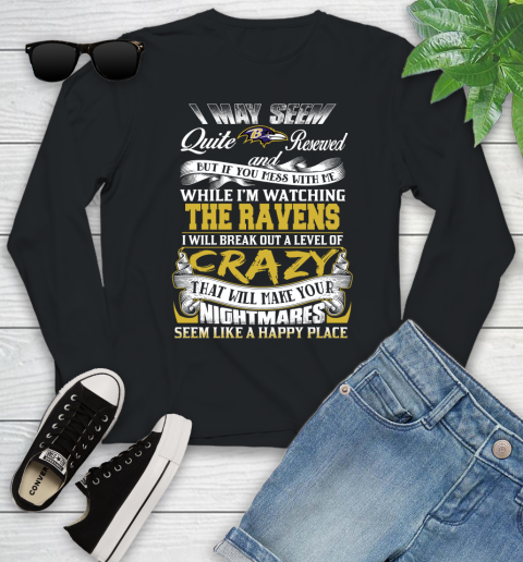 Baltimore Ravens NFL Football Don't Mess With Me While I'm Watching My Team Youth Long Sleeve