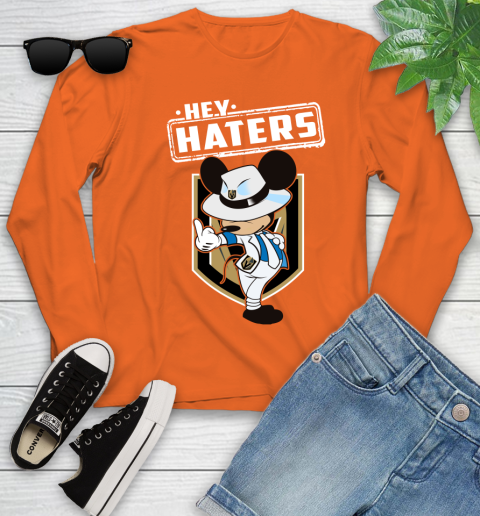 NHL Hey Haters Mickey Hockey Sports Vegas Golden Knights Youth Long Sleeve 3