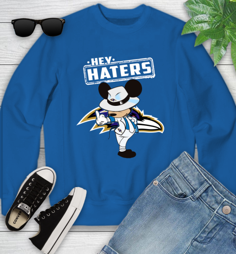NFL Hey Haters Mickey Football Sports Baltimore Ravens Youth Sweatshirt 7