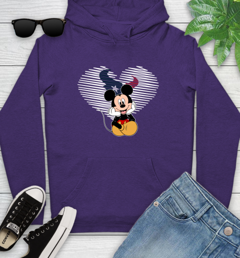 NFL Houston Texans The Heart Mickey Mouse Disney Football T Shirt_000 Youth Hoodie 5