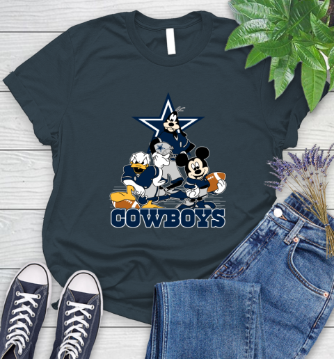 NFL Dallas Cowboys Mickey Mouse Donald Duck Goofy Football Shirt Women's T-Shirt 11