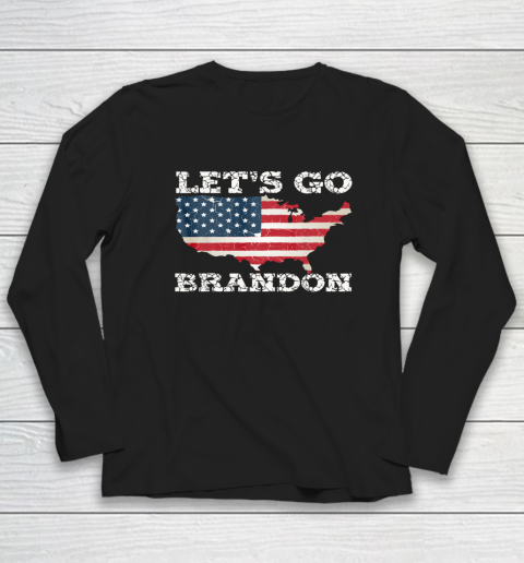 Let's Go Brandon Joe Biden Chant Impeach Biden USA Flag FJB Long Sleeve T-Shirt