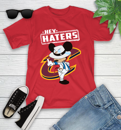 NBA Hey Haters Mickey Basketball Sports Cleveland Cavaliers Youth T-Shirt 13