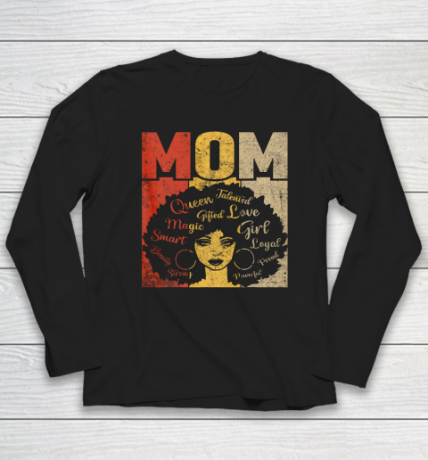 Black Mom Afro African American Mom Mother's Day Long Sleeve T-Shirt