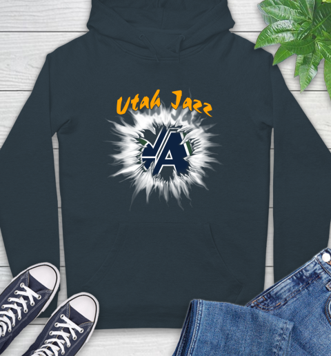 Utah Jazz NBA Basketball Rip Sports Hoodie 7