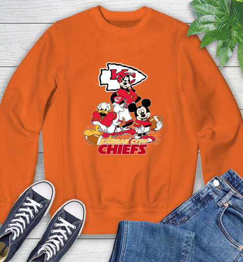 NFL Kansas City Chiefs Mickey Mouse Donald Duck Goofy Football Shirt Sweatshirt 3