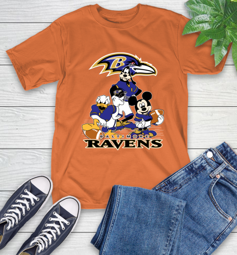 NFL Baltimore Ravens Mickey Mouse Donald Duck Goofy Football Shirt T-Shirt 4