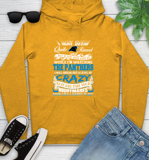 Carolina Panthers NFL Football Don't Mess With Me While I'm Watching My Team Youth Hoodie 2