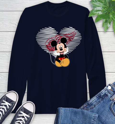 NHL Detroit Red Wings The Heart Mickey Mouse Disney Hockey Long Sleeve T-Shirt 3