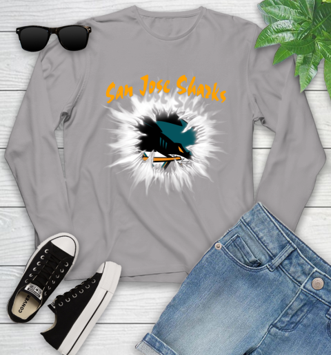San Jose Sharks NHL Hockey Adoring Fan Rip Sports Youth Long Sleeve 5