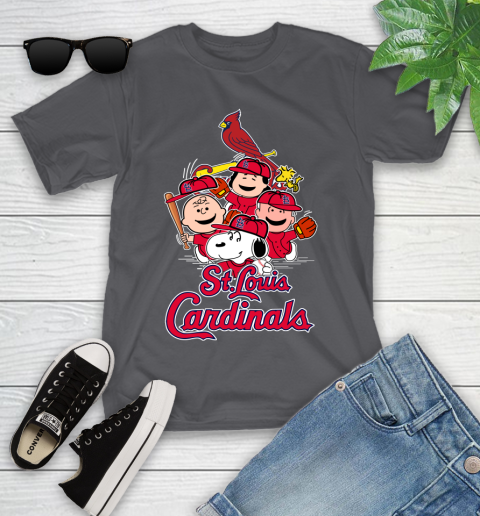 MLB St.Louis Cardinals Snoopy Charlie Brown Woodstock The Peanuts Movie Baseball T Shirt_000 Youth T-Shirt 6