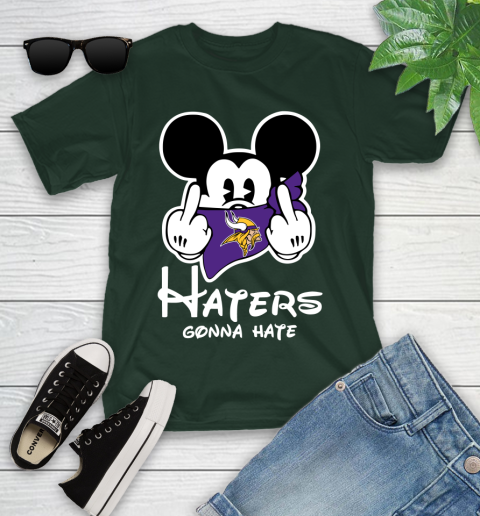 NFL Minnesota Vikings Haters Gonna Hate Mickey Mouse Disney Football T Shirt Youth T-Shirt 5