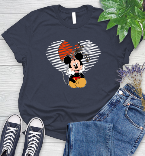 NFL Cleveland Browns The Heart Mickey Mouse Disney Football T Shirt_000 Women's T-Shirt 14