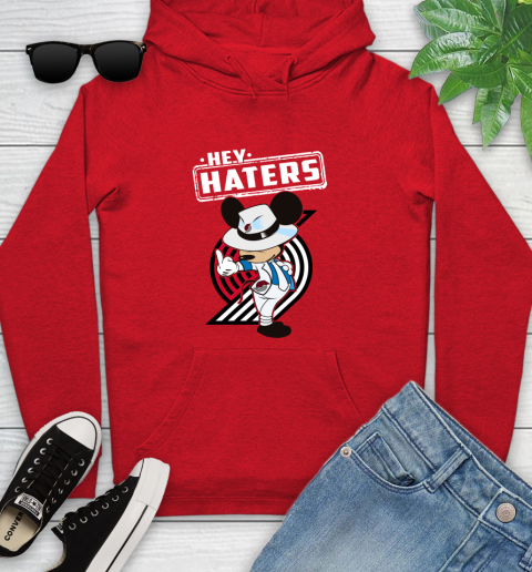 NBA Hey Haters Mickey Basketball Sports Portland Trail Blazers Youth Hoodie 12