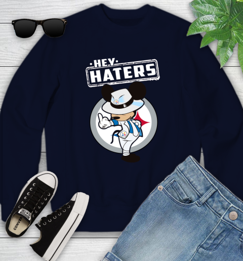 NFL Hey Haters Mickey Football Sports Pittsburgh Steelers Youth Sweatshirt 2