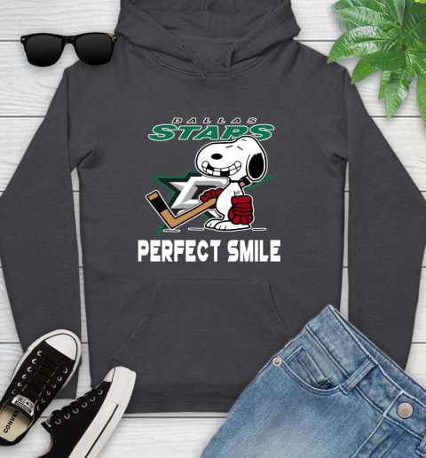 NHL Dallas Stars Snoopy Perfect Smile The Peanuts Movie Hockey T Shirt Youth Hoodie 8