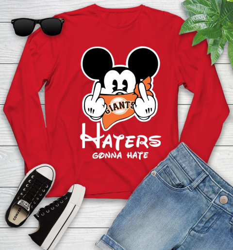 MLB San Francisco Giants Haters Gonna Hate Mickey Mouse Disney Baseball T Shirt_000 Youth Long Sleeve 11