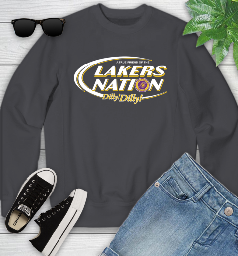 NBA A True Friend Of The Los Angeles Lakers Dilly Dilly Basketball Sports Youth Sweatshirt 5