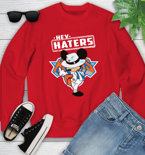 NBA Hey Haters Mickey Basketball Sports New York Knicks Youth Sweatshirt 8