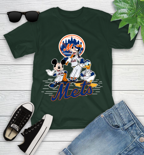 MLB New York Mets Mickey Mouse Donald Duck Goofy Baseball T Shirt Youth T-Shirt 5