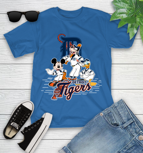 MLB Detroit Tigers Mickey Mouse Donald Duck Goofy Baseball T Shirt Youth T-Shirt 12