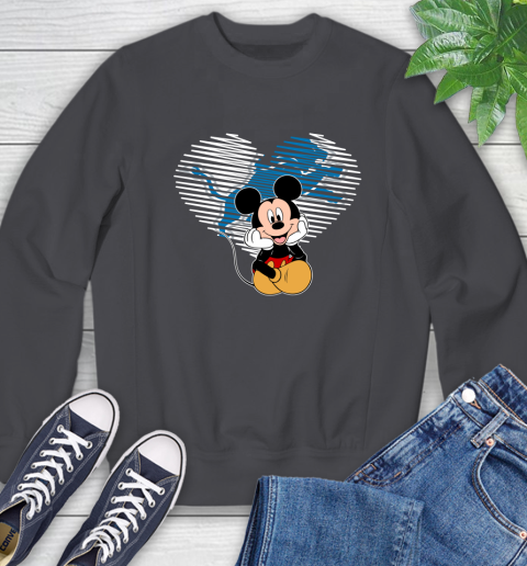 NFL Detroit Lions The Heart Mickey Mouse Disney Football T Shirt_000 Sweatshirt 6
