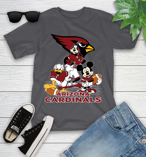 NFL Arizona Cardinals Mickey Mouse Donald Duck Goofy Football Shirt Youth T-Shirt 6