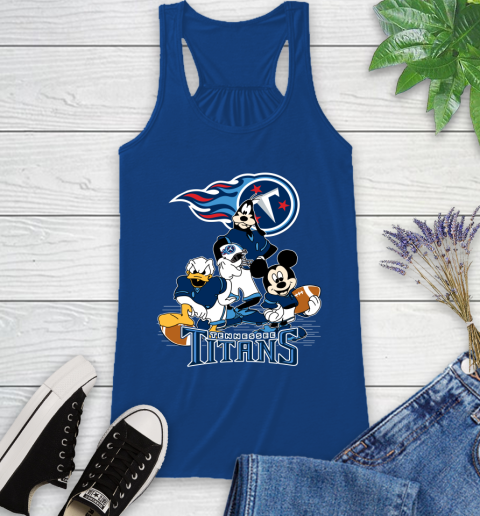 NFL Tennessee Titans Mickey Mouse Donald Duck Goofy Football Shirt Racerback Tank 8